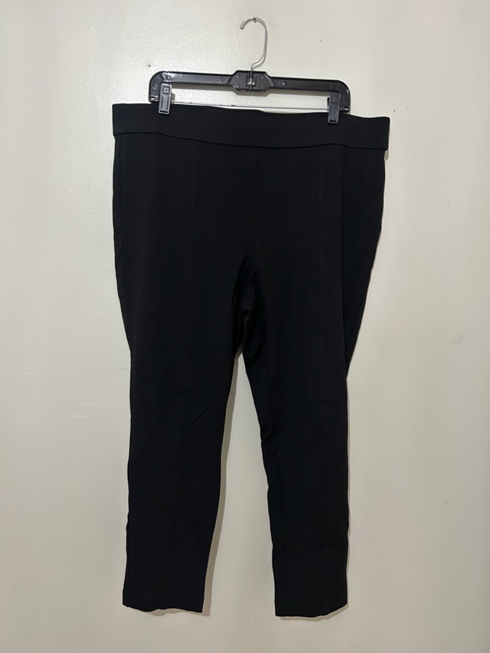 ANNE KLEIN | Black Cropped Ponte Ankle Pants, Size XXL